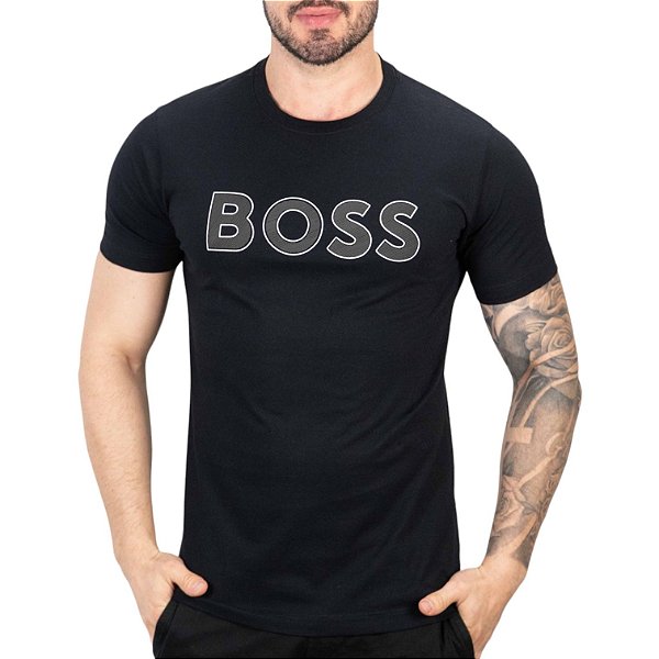 Camiseta Boss Big Logo Risque Preta