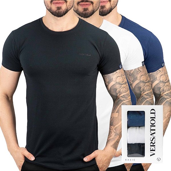 Kit 3 Camisetas Básicas Pima Cotton VersatiOld