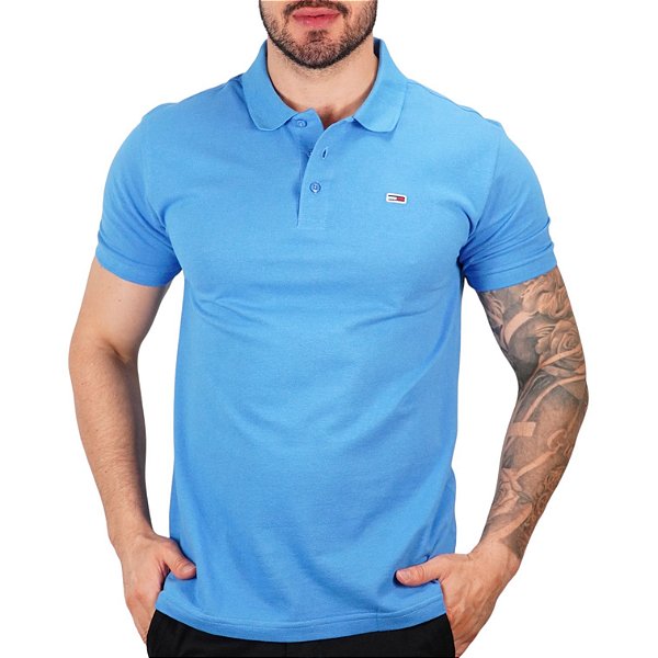 Camisa Polo Tommy Jeans Azul