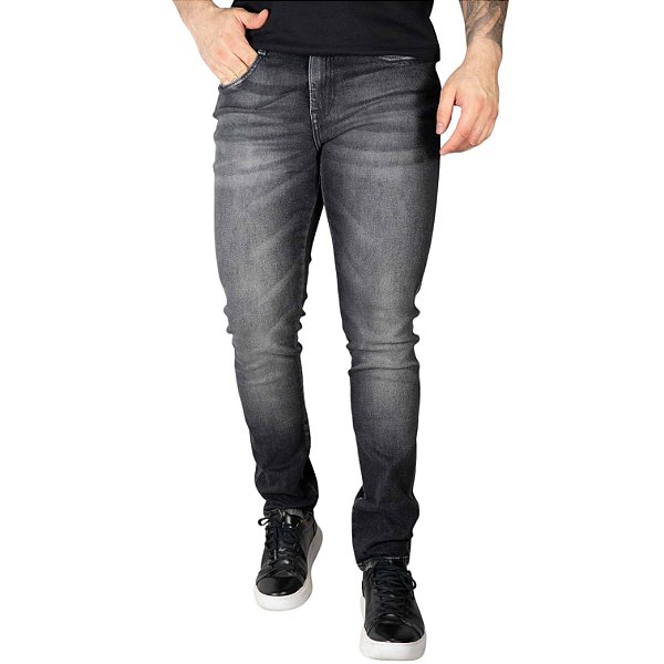 Calça Jeans Anbass Skinny Replay Preta Mescla