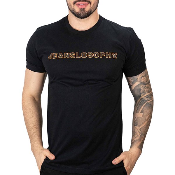 Camiseta Jeanslosophy Estampada Neon Preta