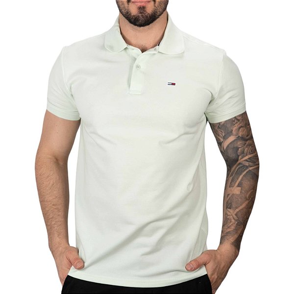 Camisa Polo Tommy Jeans Verde Claro