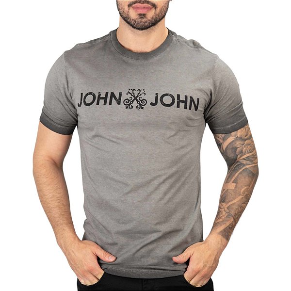 Camiseta John John Logo Chumbo Degrade