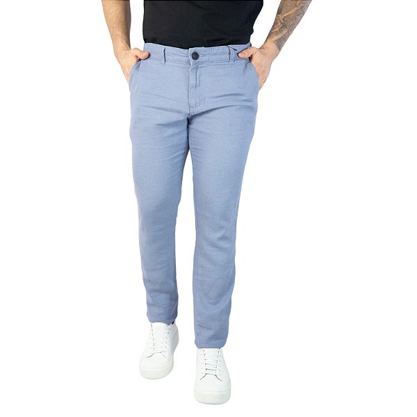 Calça Linho Guilherme Soul Regular Fit Azul