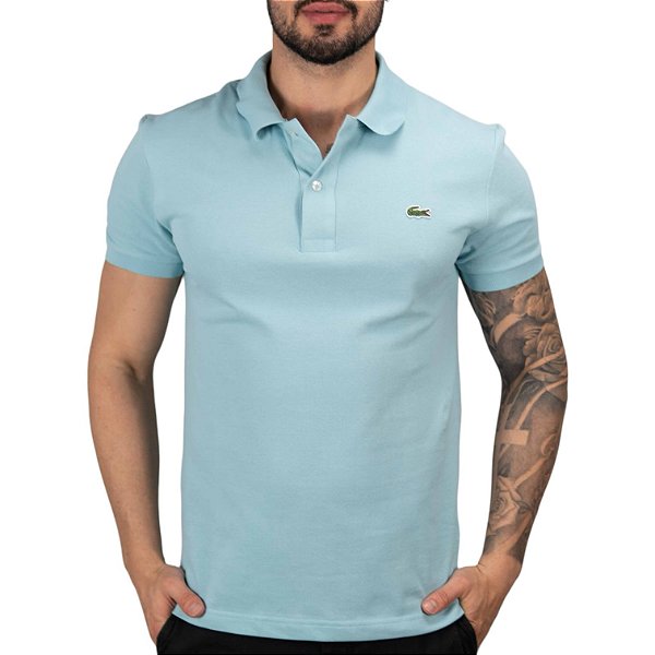 Camisa Polo Lacoste Petit Piquet Classic Azul Turquesa - Outlet360