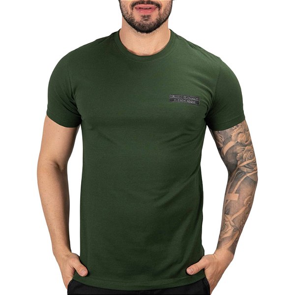 Camiseta AX Logo Patch Verde Militar