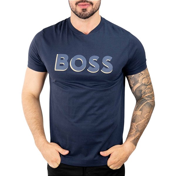 Camiseta Boss Shadow Azul Marinho