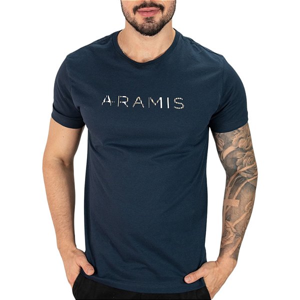 Camiseta Aramis Risque Regular Azul Marinho - Outlet360 | Moda Masculina