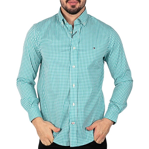 Camisa Tommy Hilfiger Xadrez Verde - Outlet360