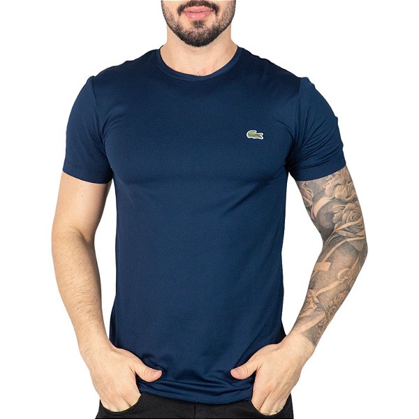 Camiseta Lacoste Ultra Dry Fit Azul Marinho
