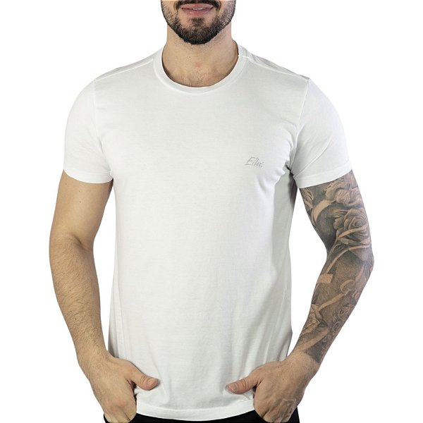 Camiseta Ellus Cotton Fine Aquarela Branca