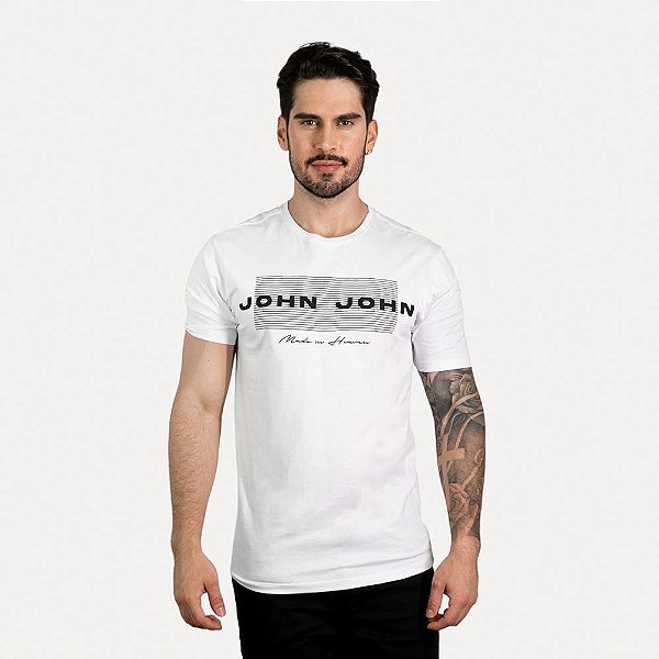 Camiseta John John Back Lines Branca