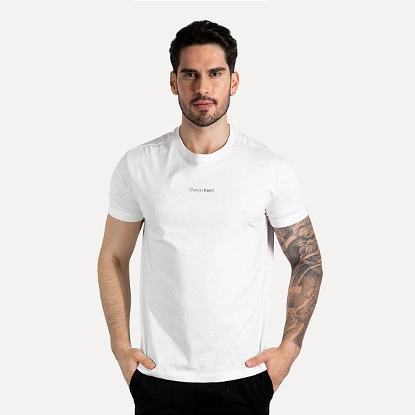 Camiseta Calvin Klein Flamê Branca