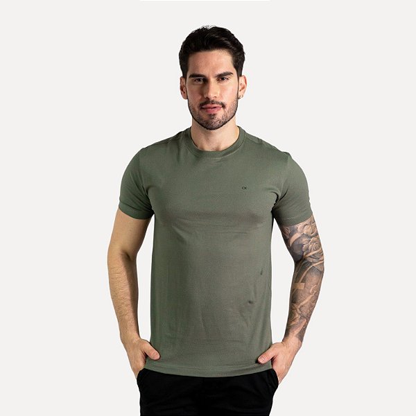 Camiseta Calvin Klein Básica Verde Militar