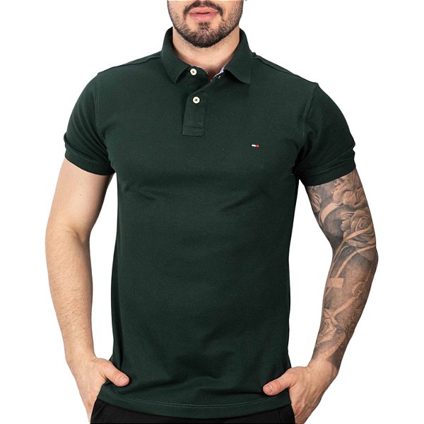 Camisa Polo Tommy Hilfiger Verde Militar - Outlet360