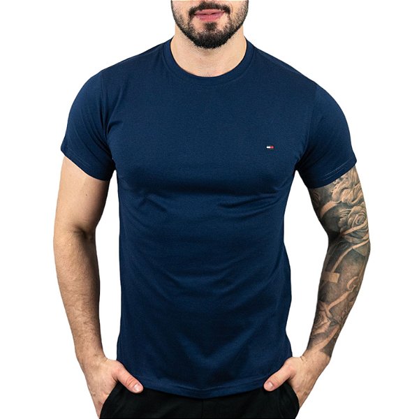 Camiseta Tommy Hilfiger Básica Azul Marinho