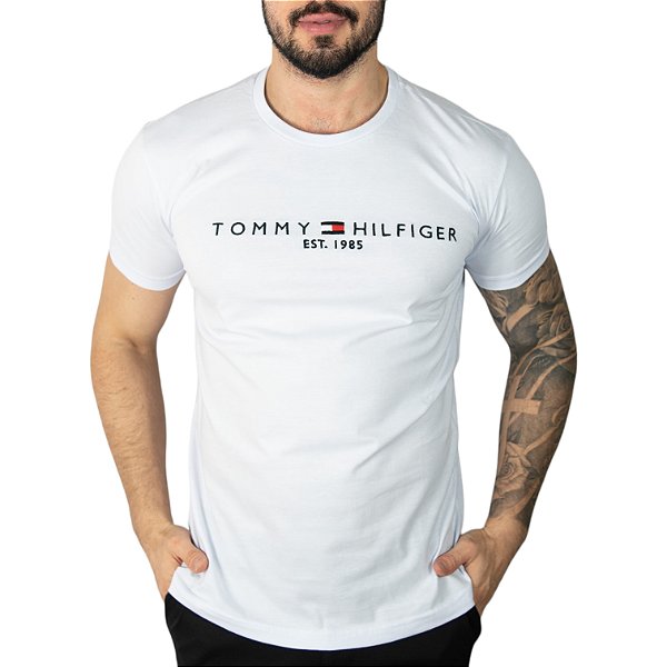 Camiseta Tommy Hilfiger Slim Fit Established 1985 Branca