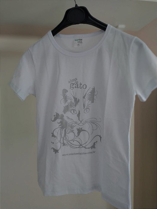 Camiseta Alma de Gato - Baby Look Branca