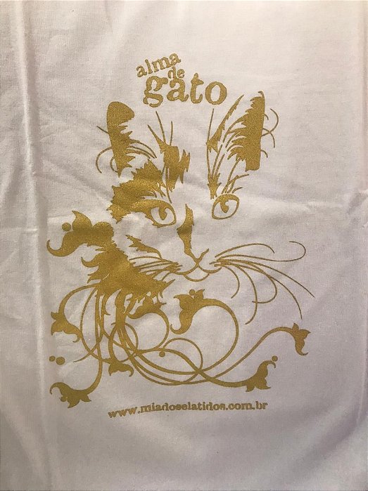 Camiseta tradicional Alma de Gato - Branca com Dourado