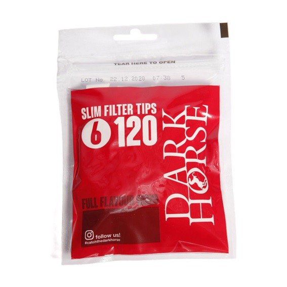 Filtro para Cigarro Dark Horse Slim de 6mm (Pacote com 120)