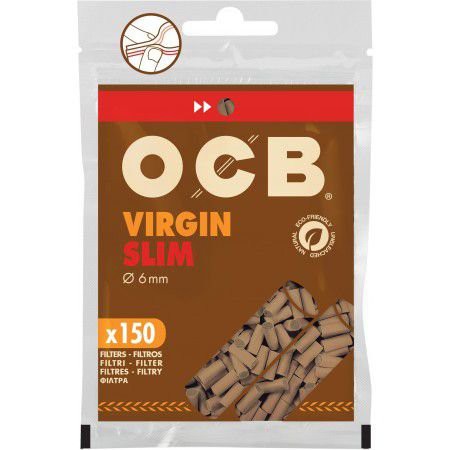 Filtro para Cigarro OCB Brown (Virgin) Slim de 6mm (Pacote com 150)