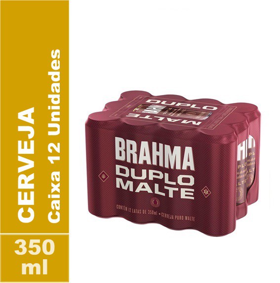 Cerveja Brahma Duplo Malte Lata 350ml Caixa (12 Un.)