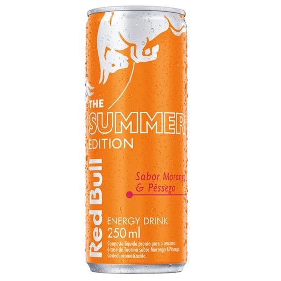 Energético Red Bull Summer Edition Morango e Pêssego Lata 250 ml