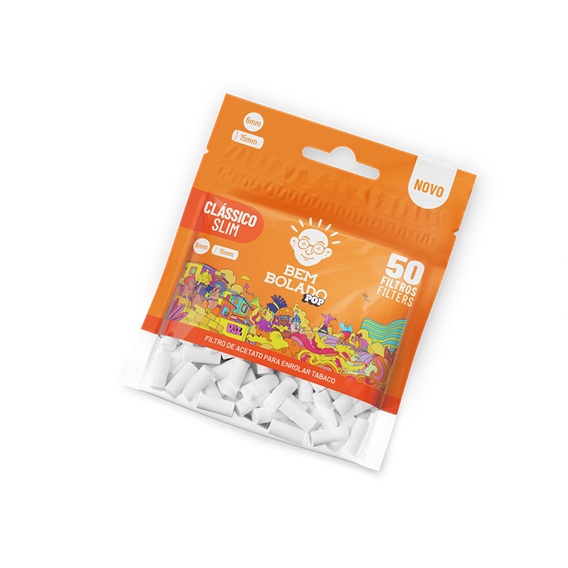 Filtro para Cigarro Bem Bolado Classico Pop Slim 6mm (Pacote com 50)