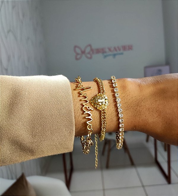 Pulseira elos grumet Leão