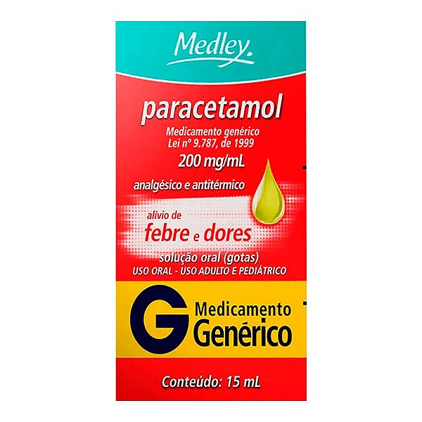 Paracetamol 220mg/ml Genérico Medley Gotas 15ml