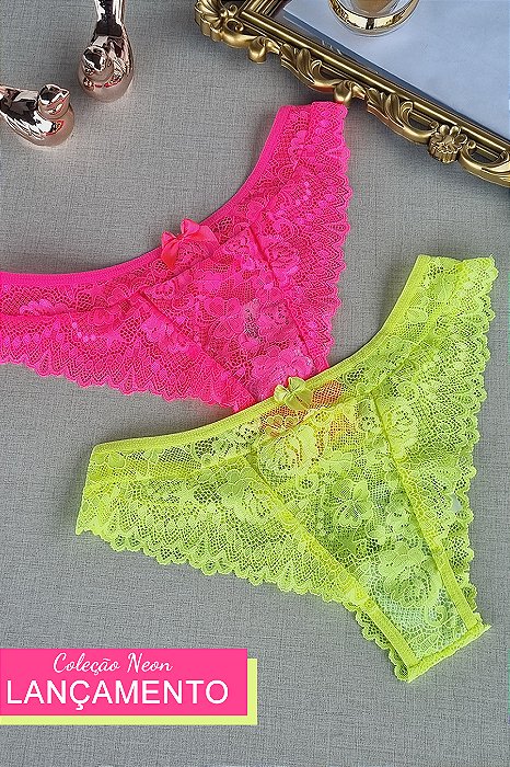 354 - Calcinha Fio Dental Rendada