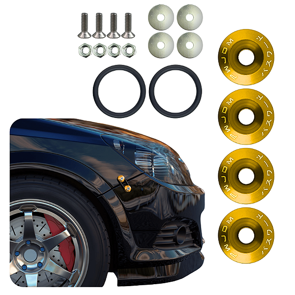 Kit Trava Para-choque Anilha Quick Release Amarelo Estilo BR