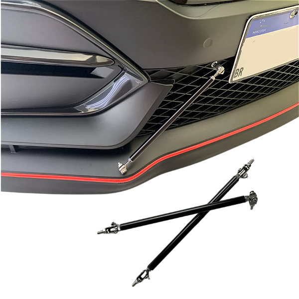 Haste Spoiler Preto Lip Skirt Universal 20cm Suporte Saia