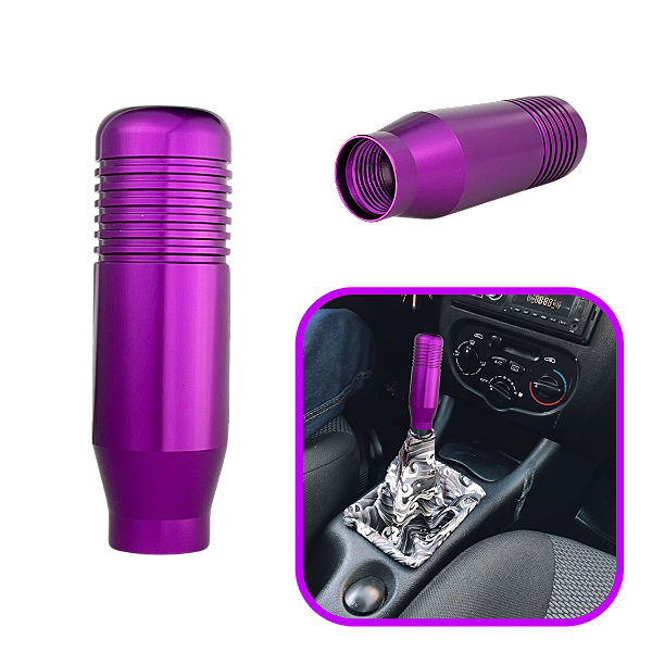 Manopla de Câmbio Esportiva Metal Rosa Universal Ajustável