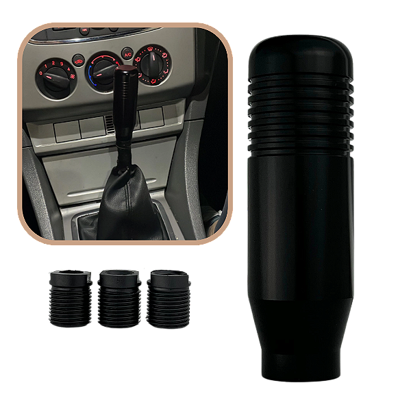 Manopla de Câmbio Esportiva Metal Preto Universal Ajustável