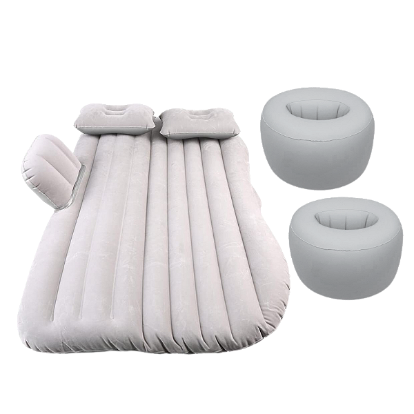 Cama Inflável Colchão Carro Veicular Viagem Cinza Resistente