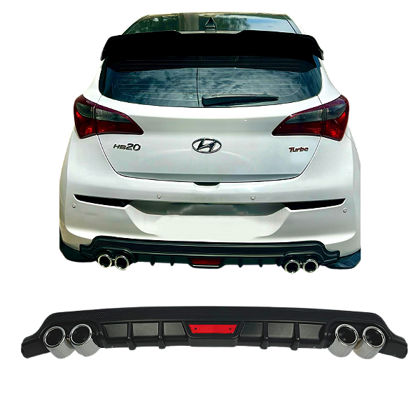 Difusor Para-Choque Traseiro Preto Universal Ford Chevrolet