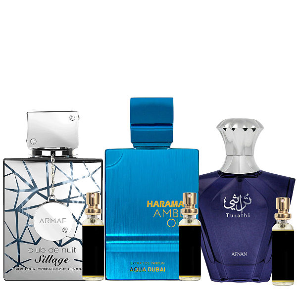 Combo Frescos e Elegantes - Aqua Dubai + Sillage + Turathi Blue