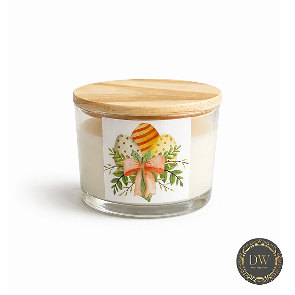 VELA  AROMÁTICA  PÁSCOA COM CERA COCO -  100 GRAMAS