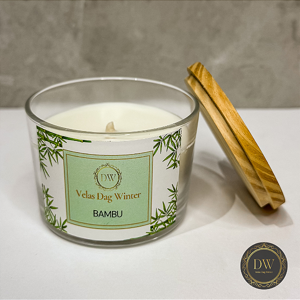 VELA  AROMÁTICA  BAMBU COM CERA  COCO -  100 GRAMAS