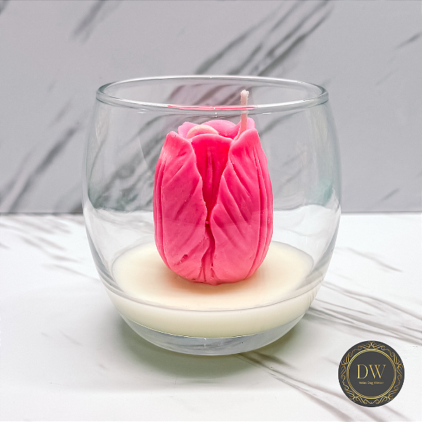 VELA  AROMÁTICA FLOR - FEITA COM CERA  COCO - 80 GRAMAS