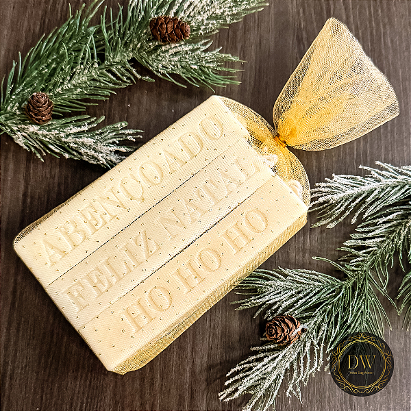 KIT 3 VELA AROMÁTICA E DECORATIVA PALAVRAS NATAL