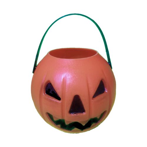 Kit Mini Balde Abóbora Decoração Halloween - Com 6 Unidades