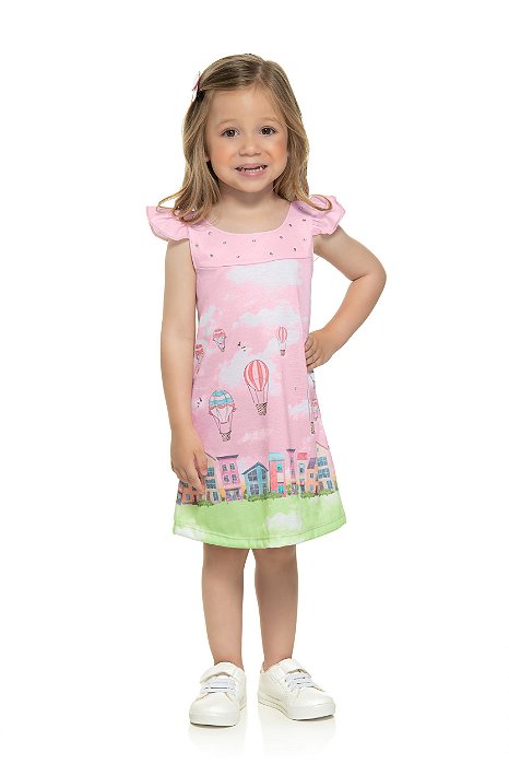 Vestido Infantil em Meia Malha Sublimada