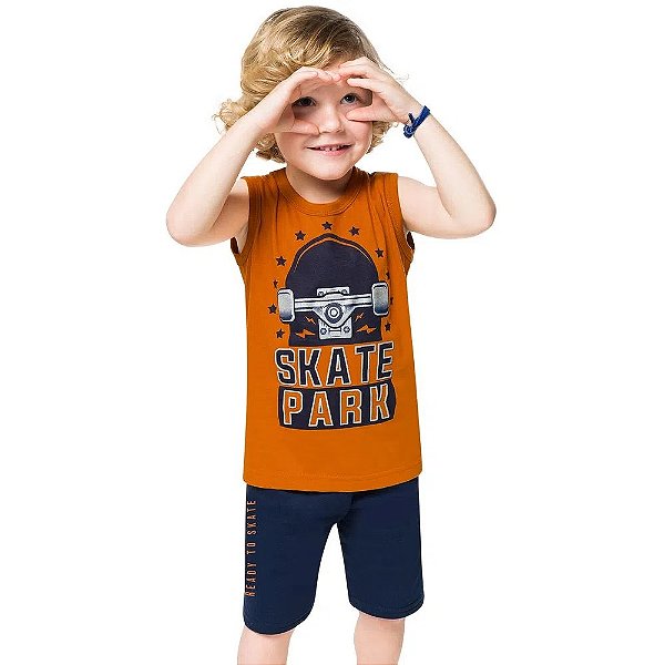 Conjunto Infantil Masculino Regata e Bermuda Kyly
