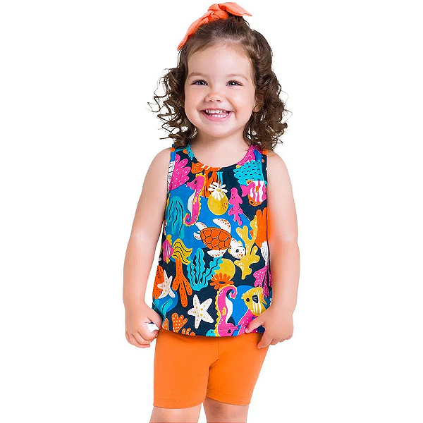 Conjunto Infantil Feminino Blusa + Ciclista Kyly