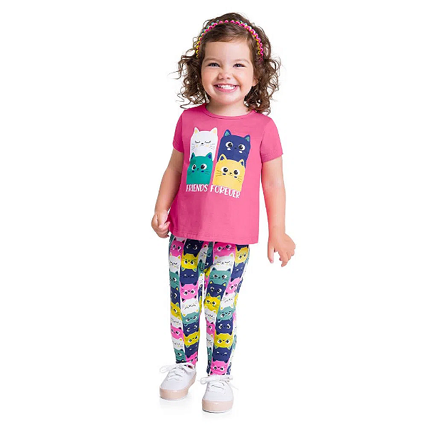 Conjunto Infantil Feminino Blusa + Legging Kyly