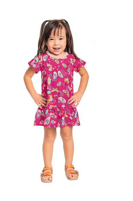 VESTIDO COTON ESTAMPADO MENINA KELY KETY