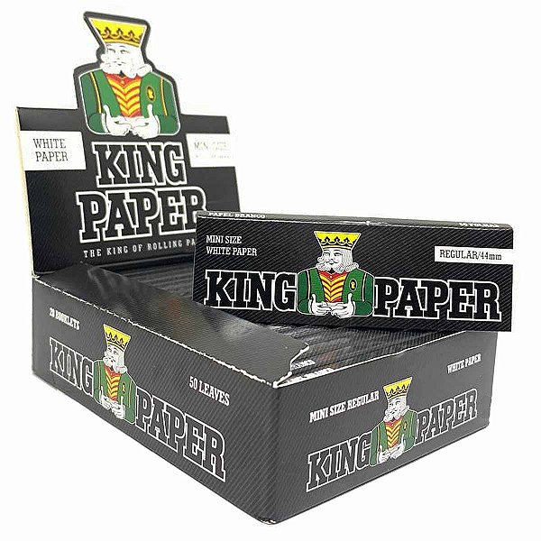 Caixa De Seda King Paper Preta Folha Branca Pequena Mini 1/4