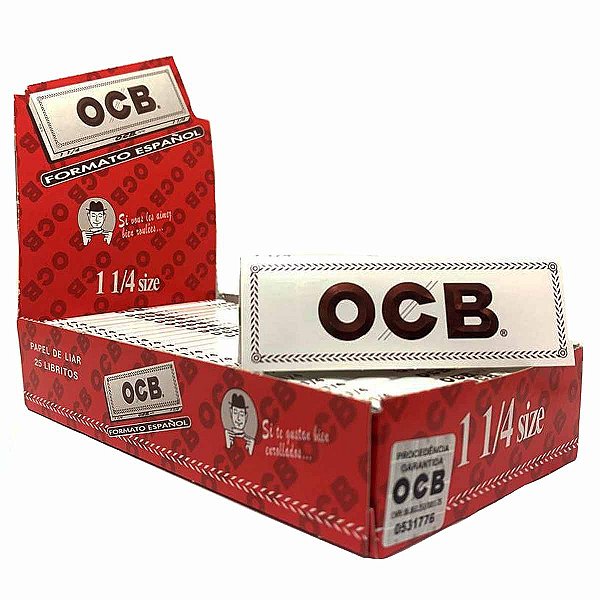 Caixa De Seda Ocb White 1/4 Mini Original Folha Branca C/ 25 Livretos